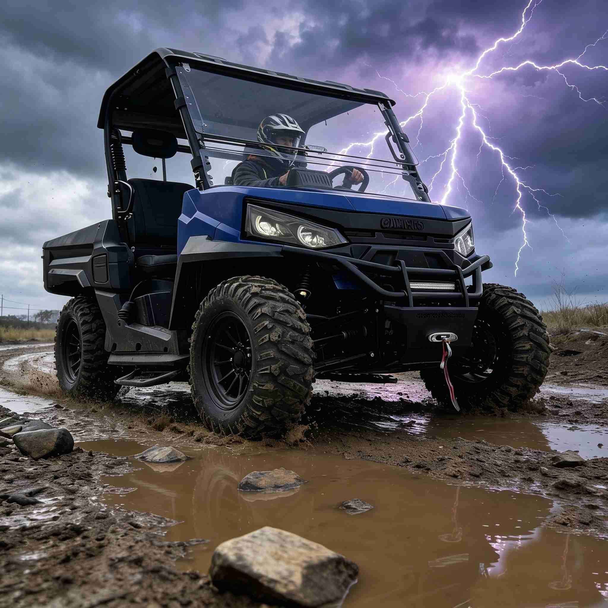 10KW AC Motor 4WD UTV för USA Jakt 350kg Dump Bed 20KW Peak