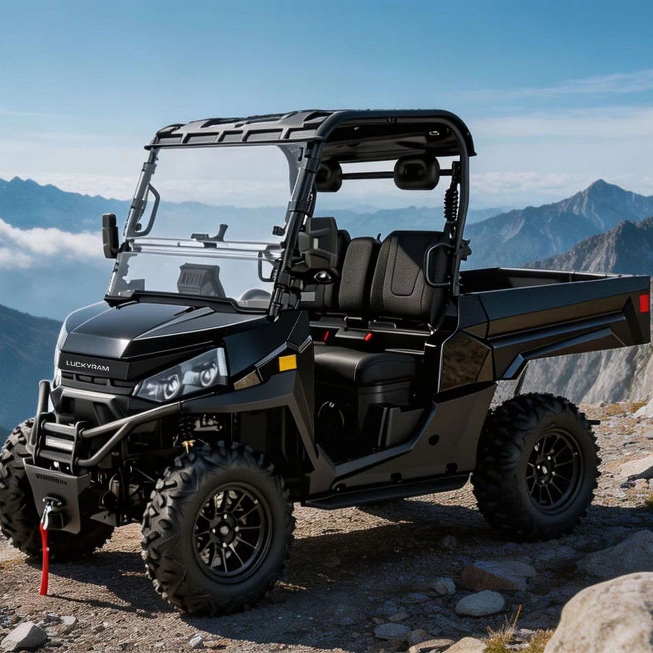 4WD Elektrisk UTV för Farm Ranch 14 Inch Off Road Däck 350 kg Dump Bed