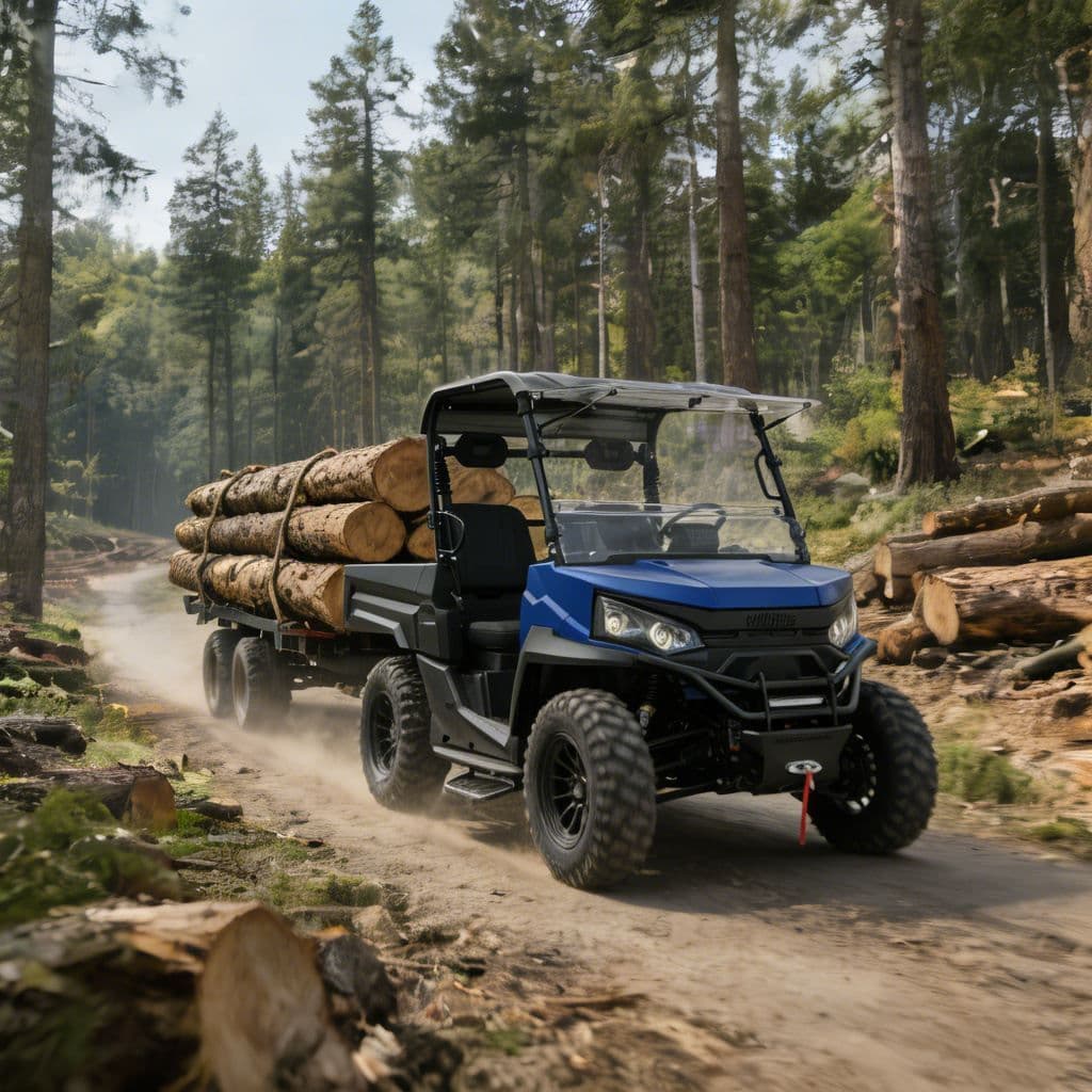4WD Elektrisk UTV för jakt Jobsite 73,6V Litiumbatteri PKE Keyless
