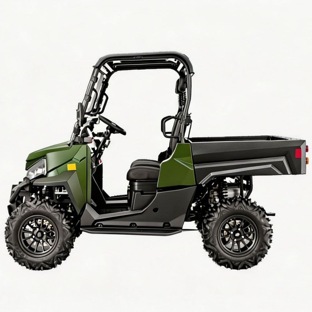 Anpassningsbara tillbehör 73,6V Elektrisk UTV PKE Keyless 1000kg Bogsering 80-100km Räckvidd 4WD