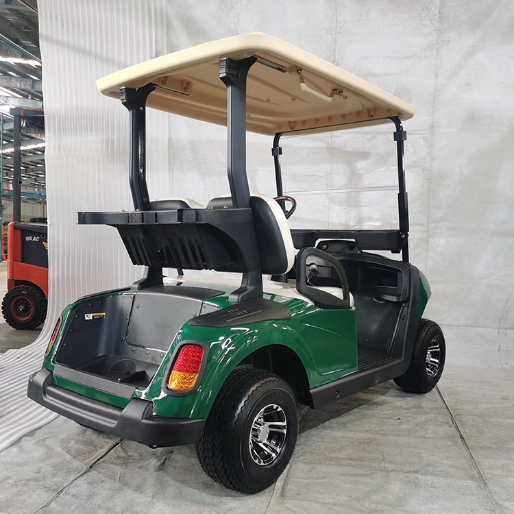Flerfärgad 2-sits elektrisk golfbil, utrustad med litiumbatteri