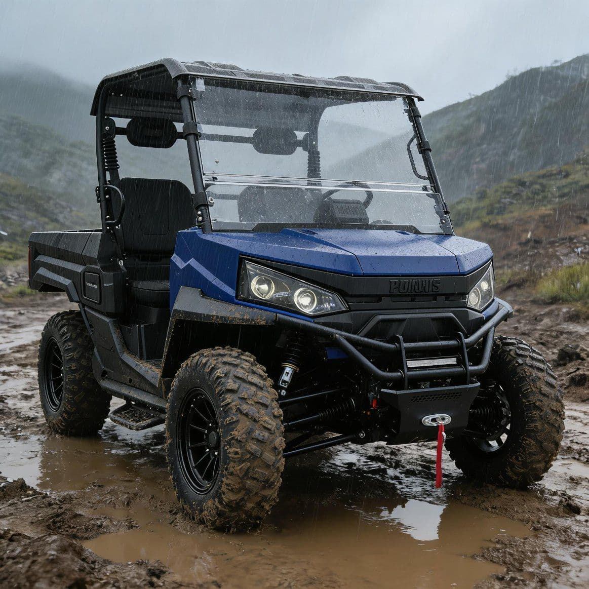 PKE Keyless Start-up System 10KW AC Motor Elektrisk UTV 400A Controller 80-100km Räckvidd 4WD